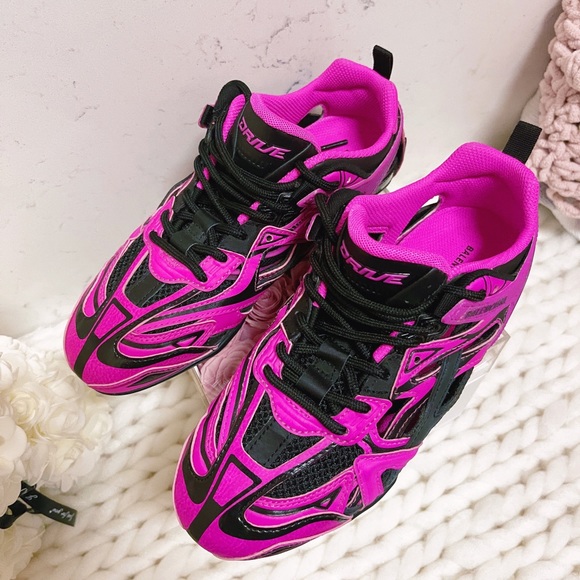 Authentic Balenciaga New Pink and Black Drive Sneakers - Picture 6 of 15
